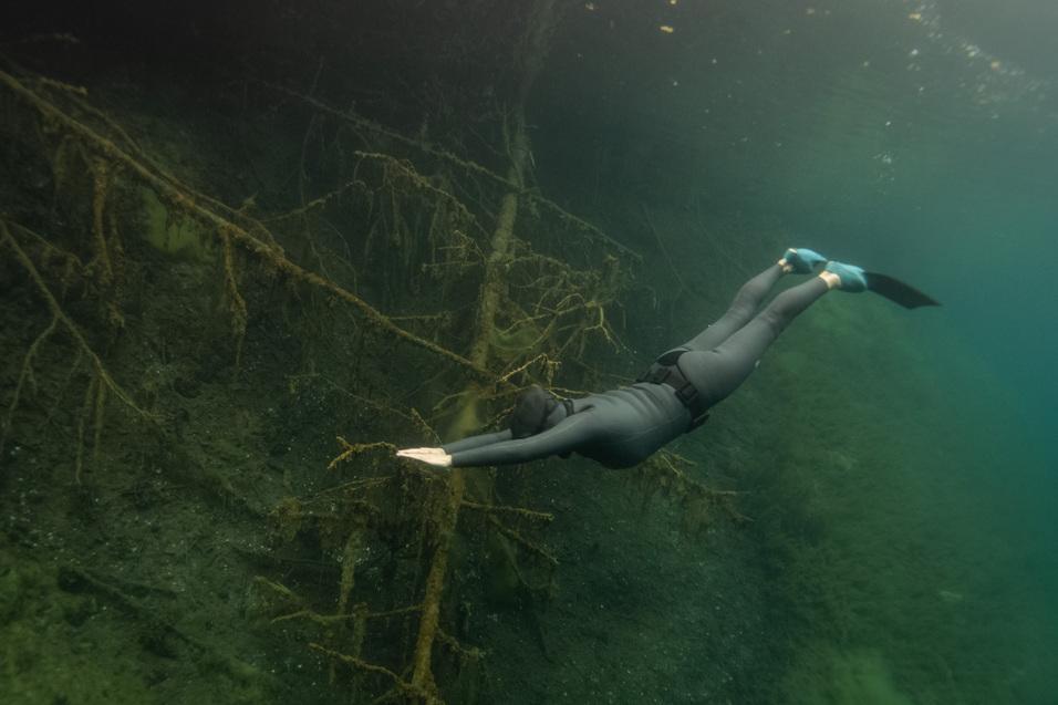 Apnoetaucher gestreckt Apnoetaucher gestreckte Lage
